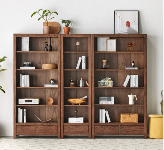 Norway Bookshelf (Model B) — Solid Red Oak solid wood furniture by Jimeijia