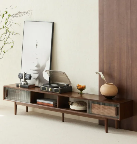 Fuji TV Cabinet (2 Sliding Door) — Solid Red Oak solid wood furniture by Jimeijia