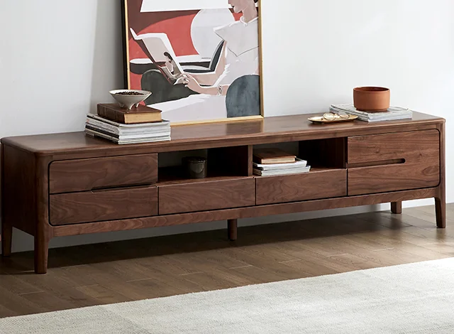 TV Stand with Door and 4 Drawers