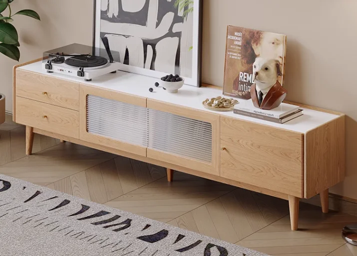 Fangao TV Stand (Style A, Sintered Stone Top) – 2.0 m