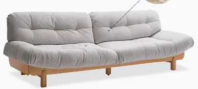 Hemu Sofa (Model B Upgraded) with Cushion Modular - Snowflake Grey