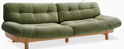 Hemu Sofa (Model B Upgraded) with Cushion Modular - Vintage Green