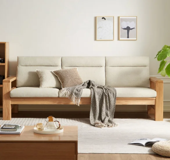 Hemu Sofa (Model F) with Cushion - Beige Yellow