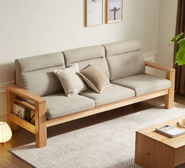 Hemu Sofa (Model F) with Cushion - Grey Coffee