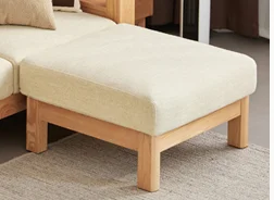 Jiamo Footstool (Model C) with Cushion - Beige / Grey