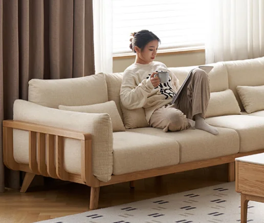 S1035 Sofa with Cushion - Beige